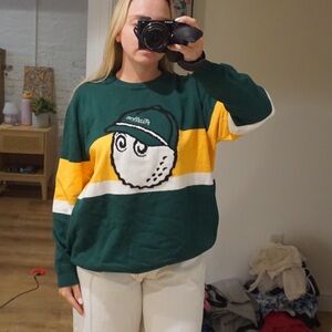 Stylish Green and Yellow Graphic Sweater